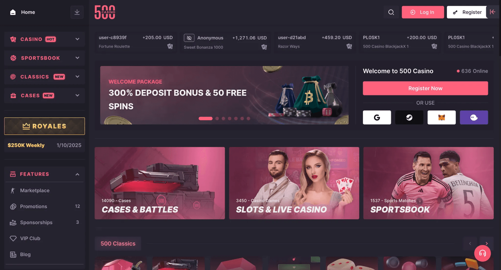 500 Casino screenshot