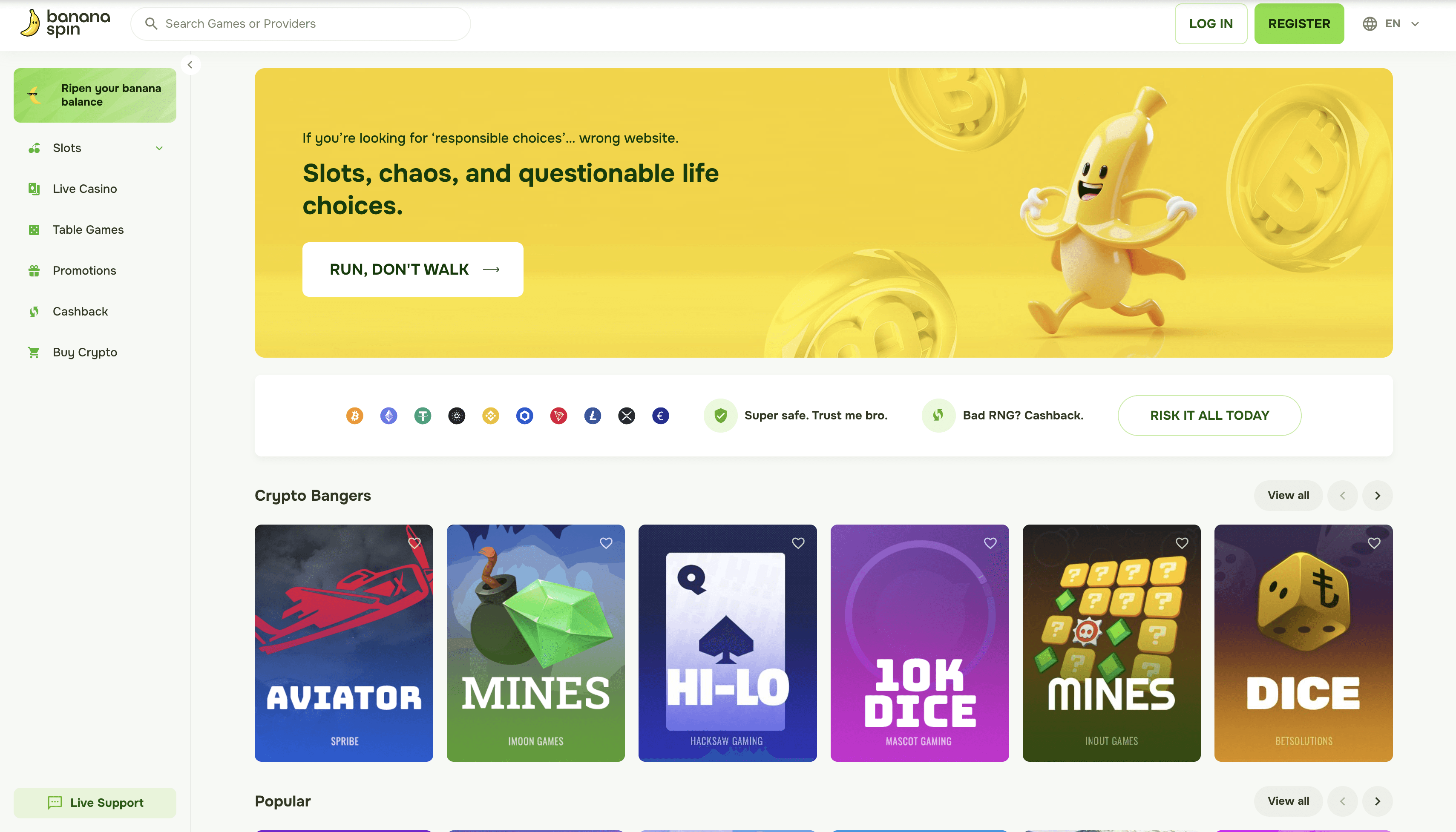 BananaSpin Casino screenshot