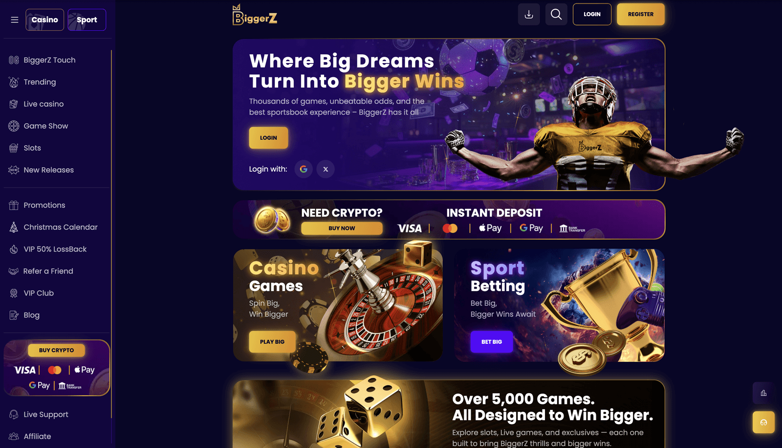 BiggerZ Casino screenshot