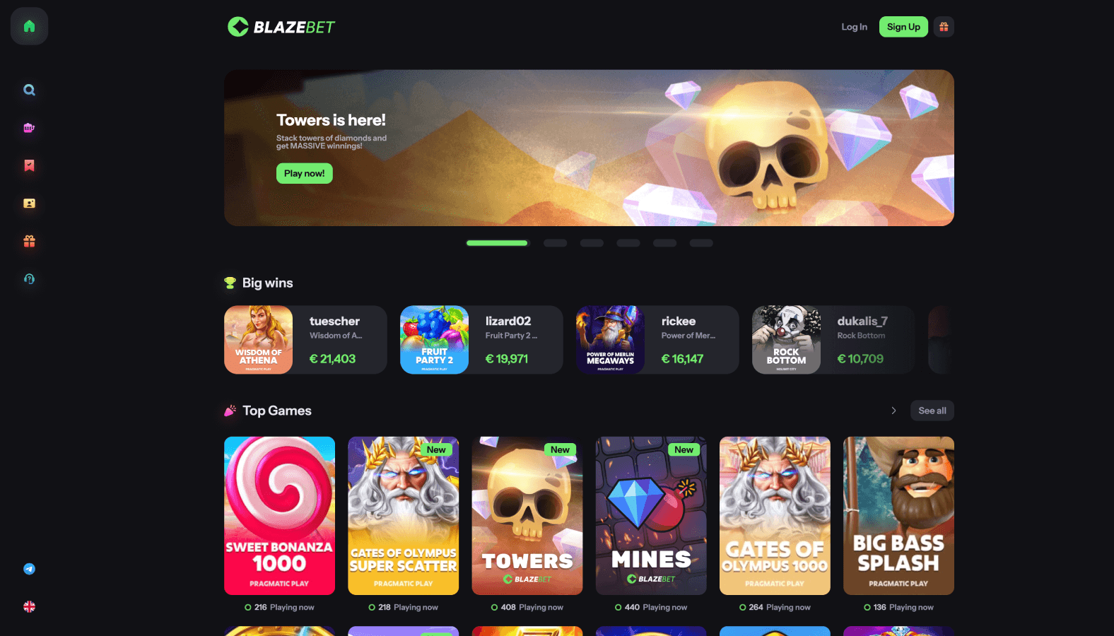 BlazeBet Casino screenshot