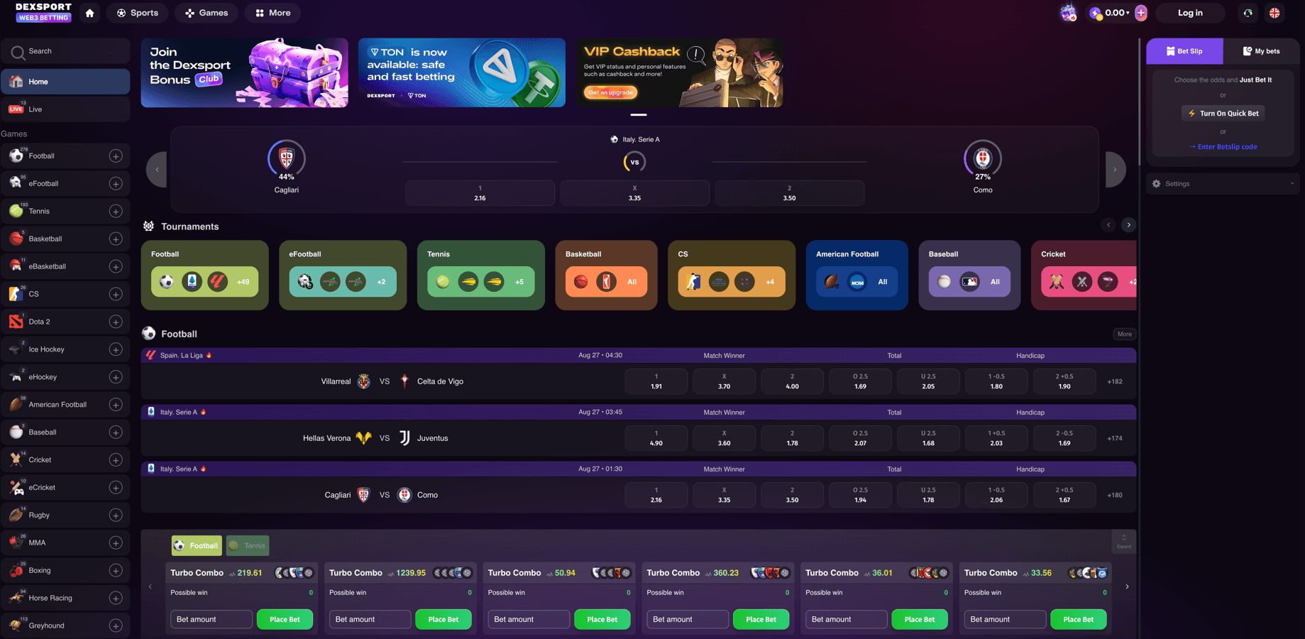 Dexsport.io screenshot