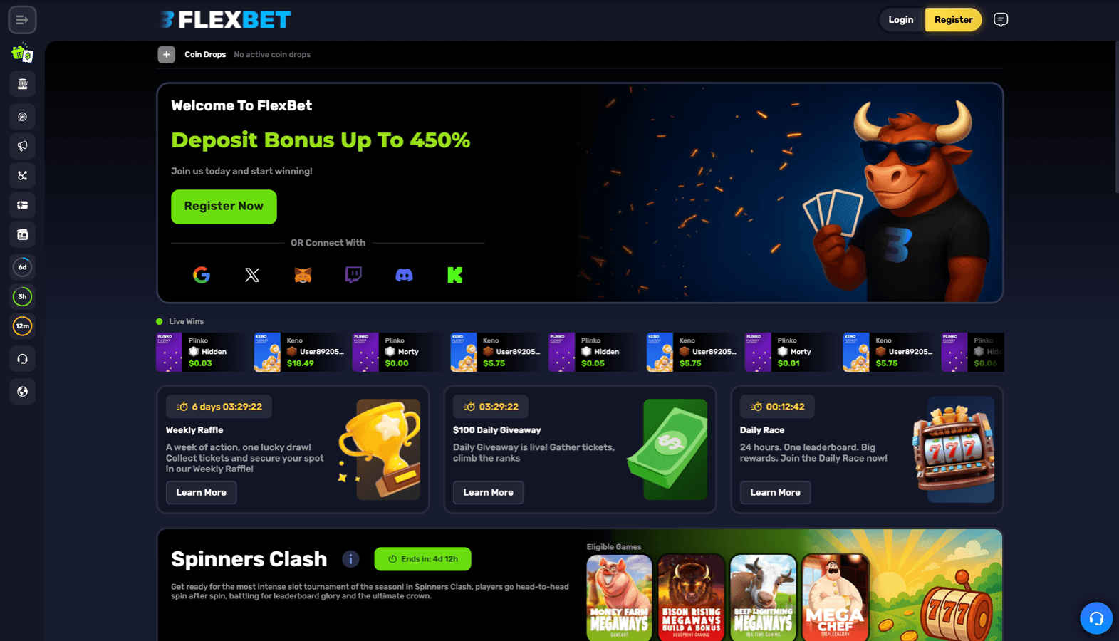 Flexbet.io screenshot