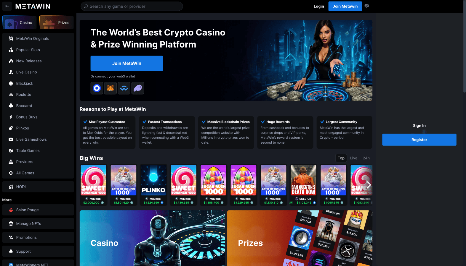 MetaWin Casino screenshot
