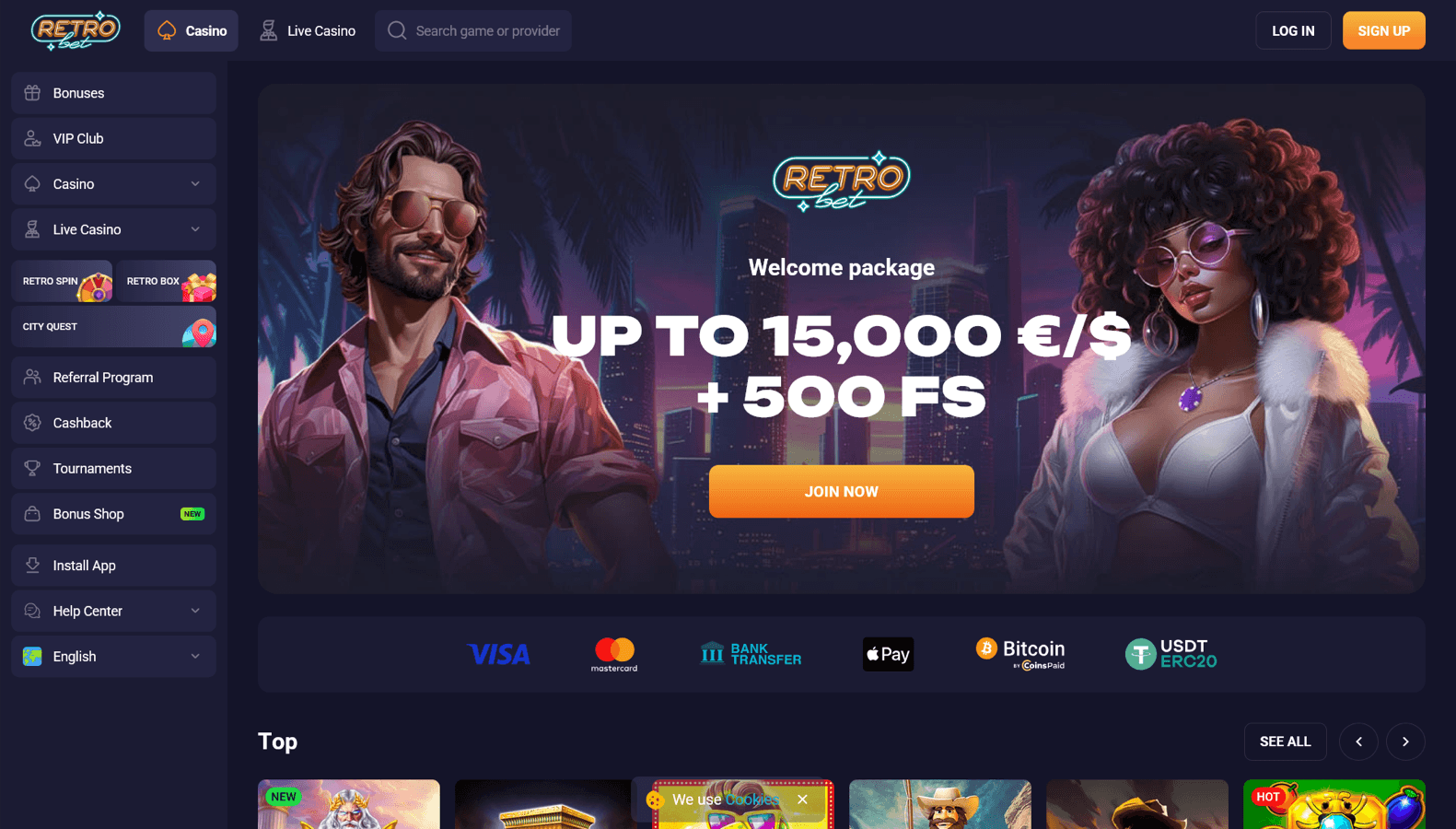 RetroBet Casino screenshot