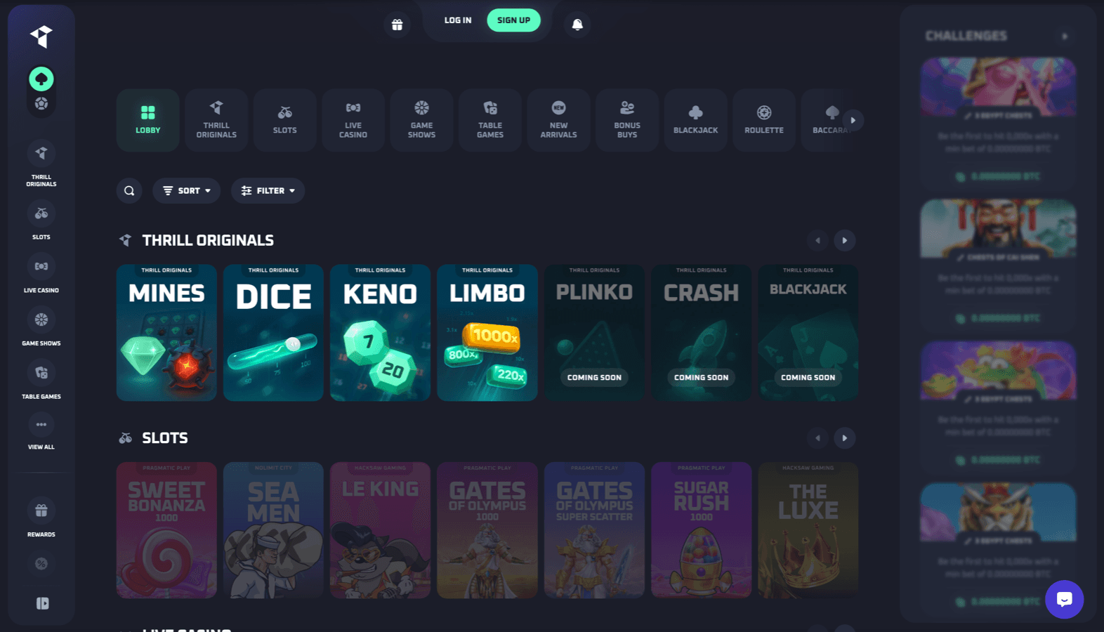 Thrill Casino screenshot