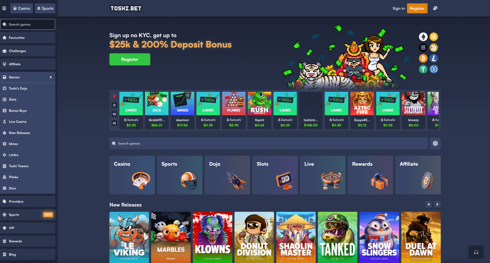ToshiBet screenshot