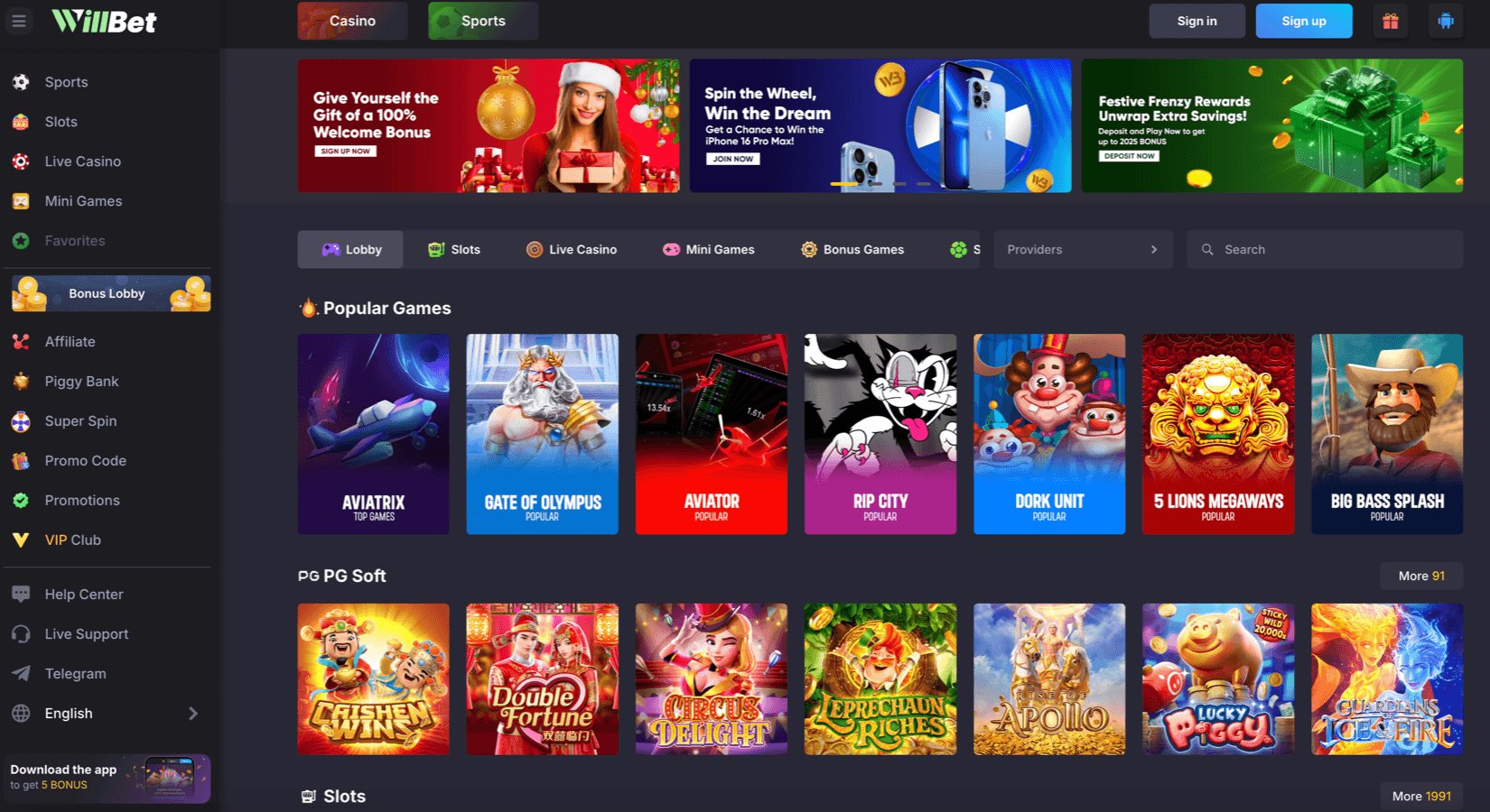 Willbet screenshot