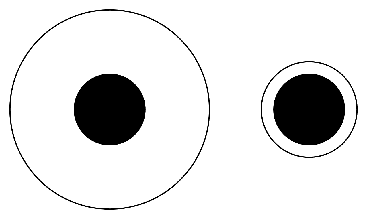 An optical illusion called the Delboeuf illusion