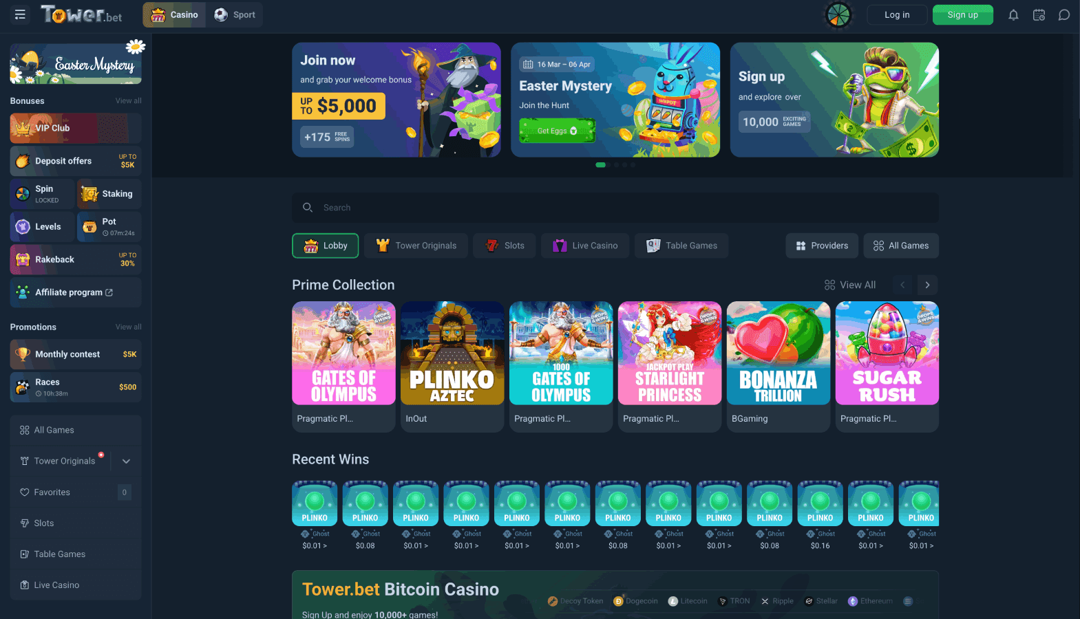 Tower.bet screenshot