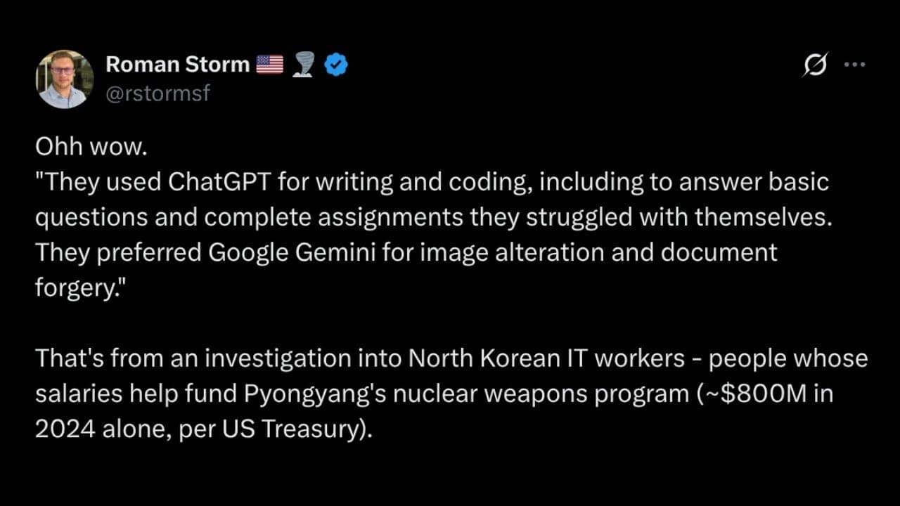 Roman Storm cilja na Google i OpenAI zbog presude DOJ-a za kripto kriminal