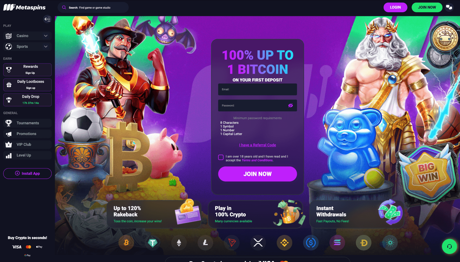 Metaspins screenshot