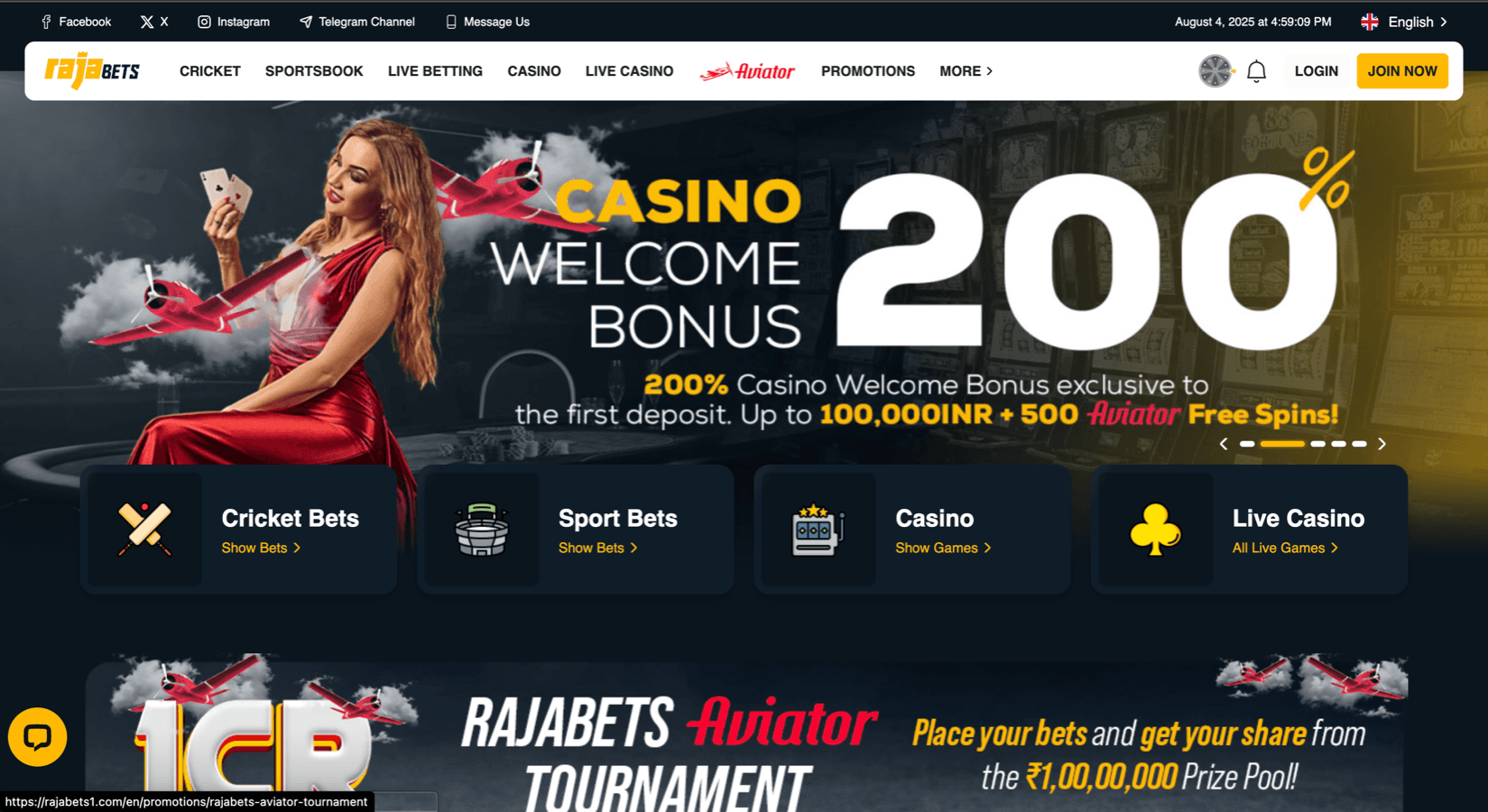 RajaBets screenshot