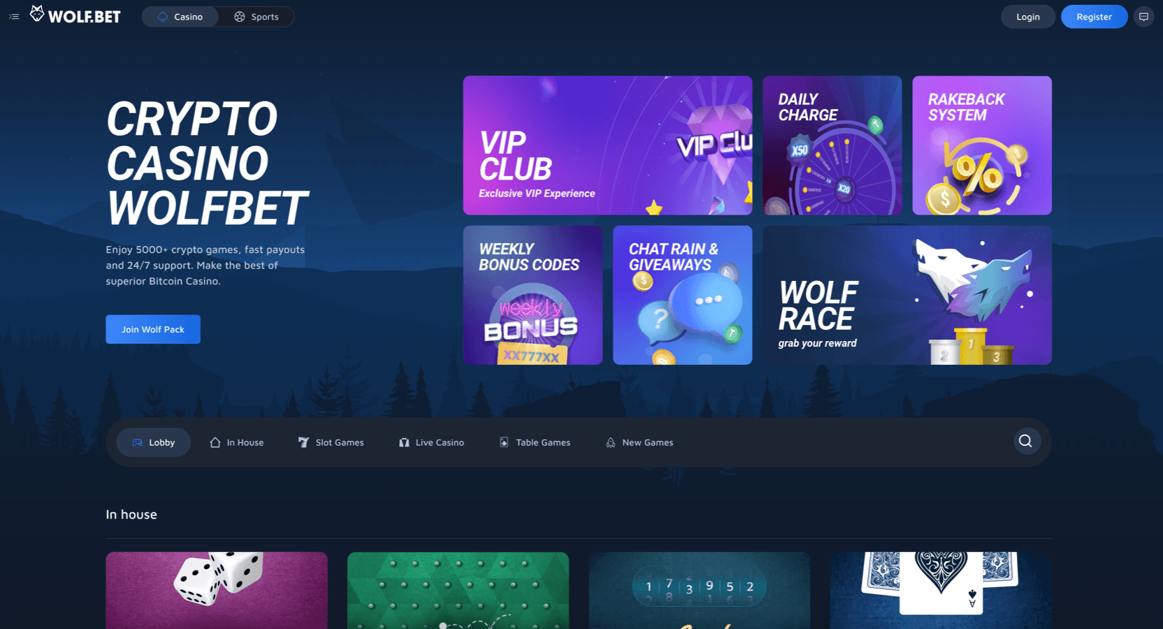 WolfBet screenshot