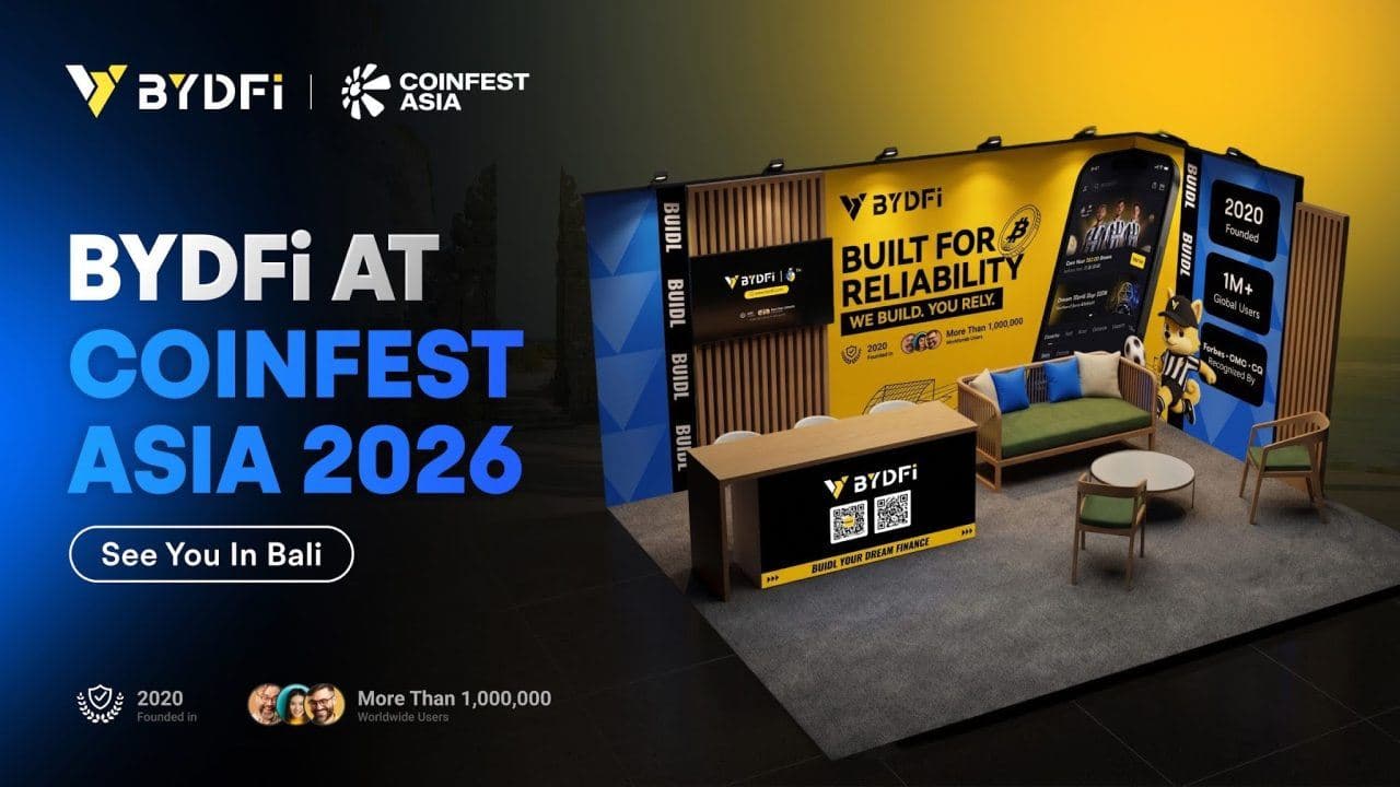 BYDFi osallistuu Coinfest Asia 2026 -tapahtumaan ja verkostoituu instituutioiden, kehittäjien ja kauppiaiden kanssa Balilla
