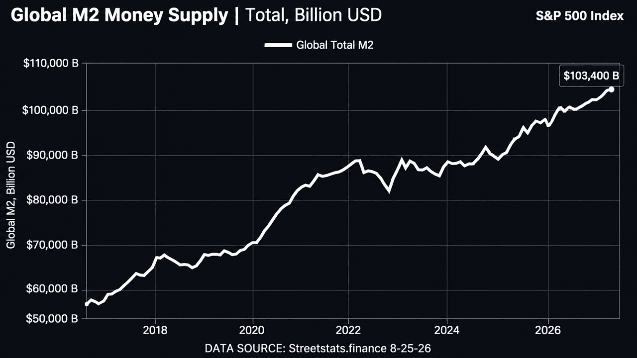 O preço do Bitcoin ficou para trás? O M2 global em nível recorde pode impulsionar o BTC