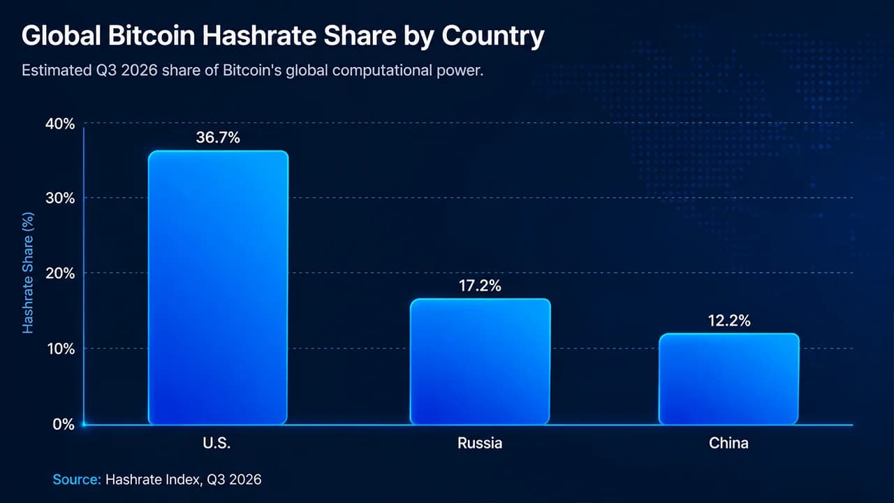Sức ảnh hưởng của Mỹ trong lĩnh vực khai thác Bitcoin suy giảm từ quý 1 đến quý 3 khi các quốc gia đối thủ ngày càng vươn lên