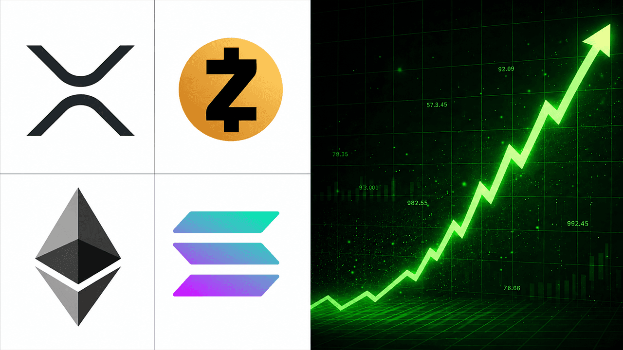 Cene kriptovalut ZEC, SOL in XRP so se zvišale, ko je Ethereum presegel mejo 2.000 dolarjev