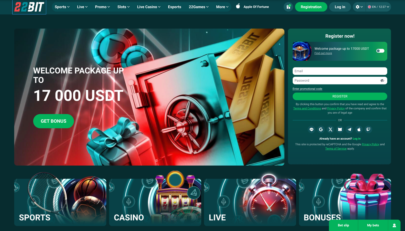 22Bit Casino – Premium Crypto Casino & Sportsbook with 200% Bonus up to  17,000 USDT & Instant Withdrawals