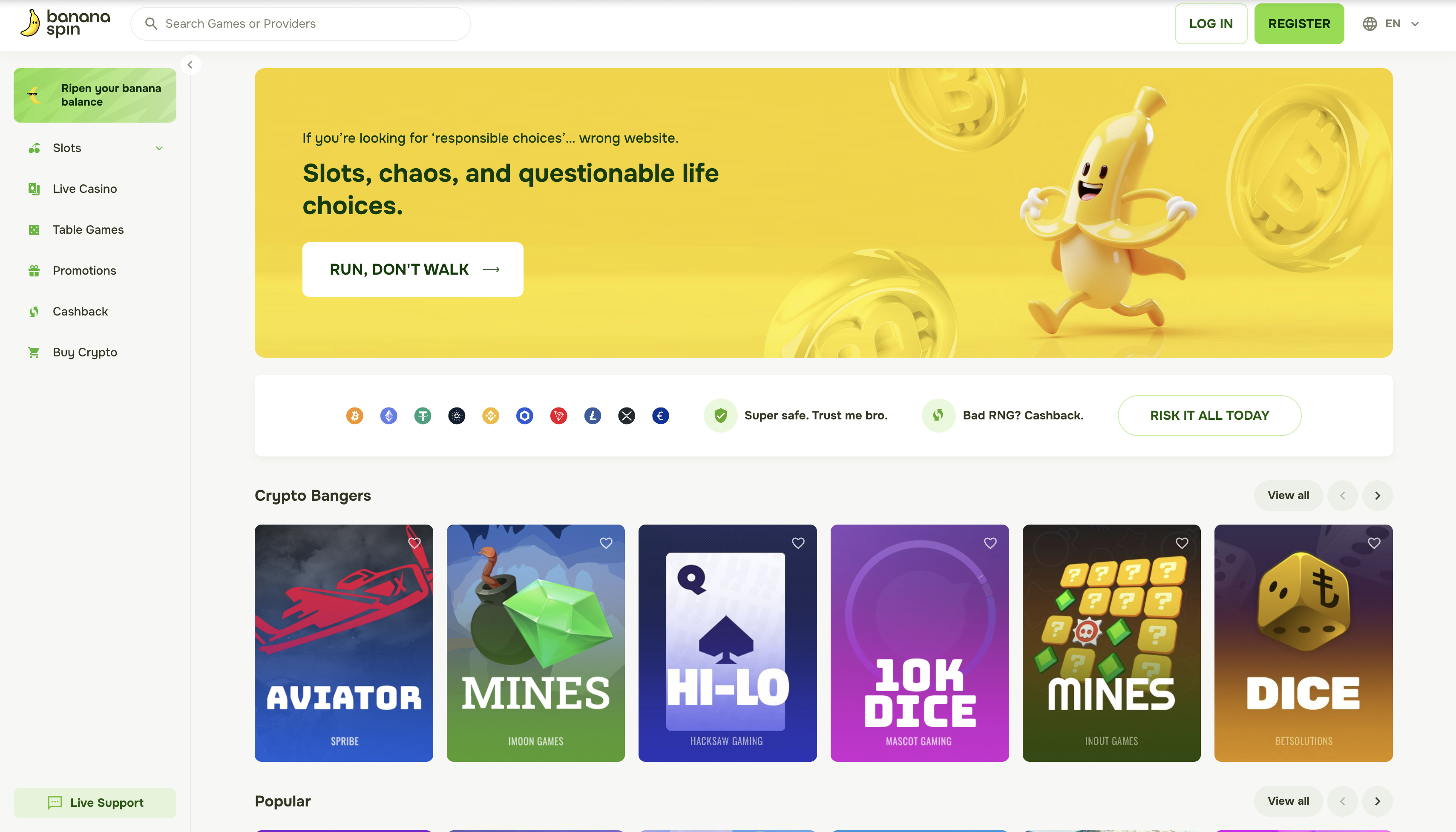 BananaSpin Casino – High-RTP Crypto Casino with 20% Cashback & 5,000+ Games