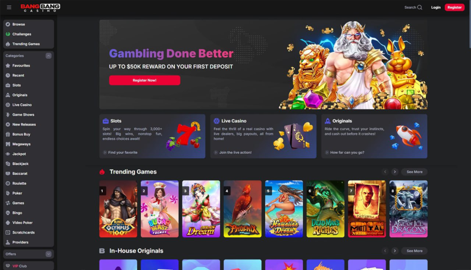 Bang Bang Casino – High-Reward Crypto Casino with 200% Bonus up to $50,000  & 450 Free Spins