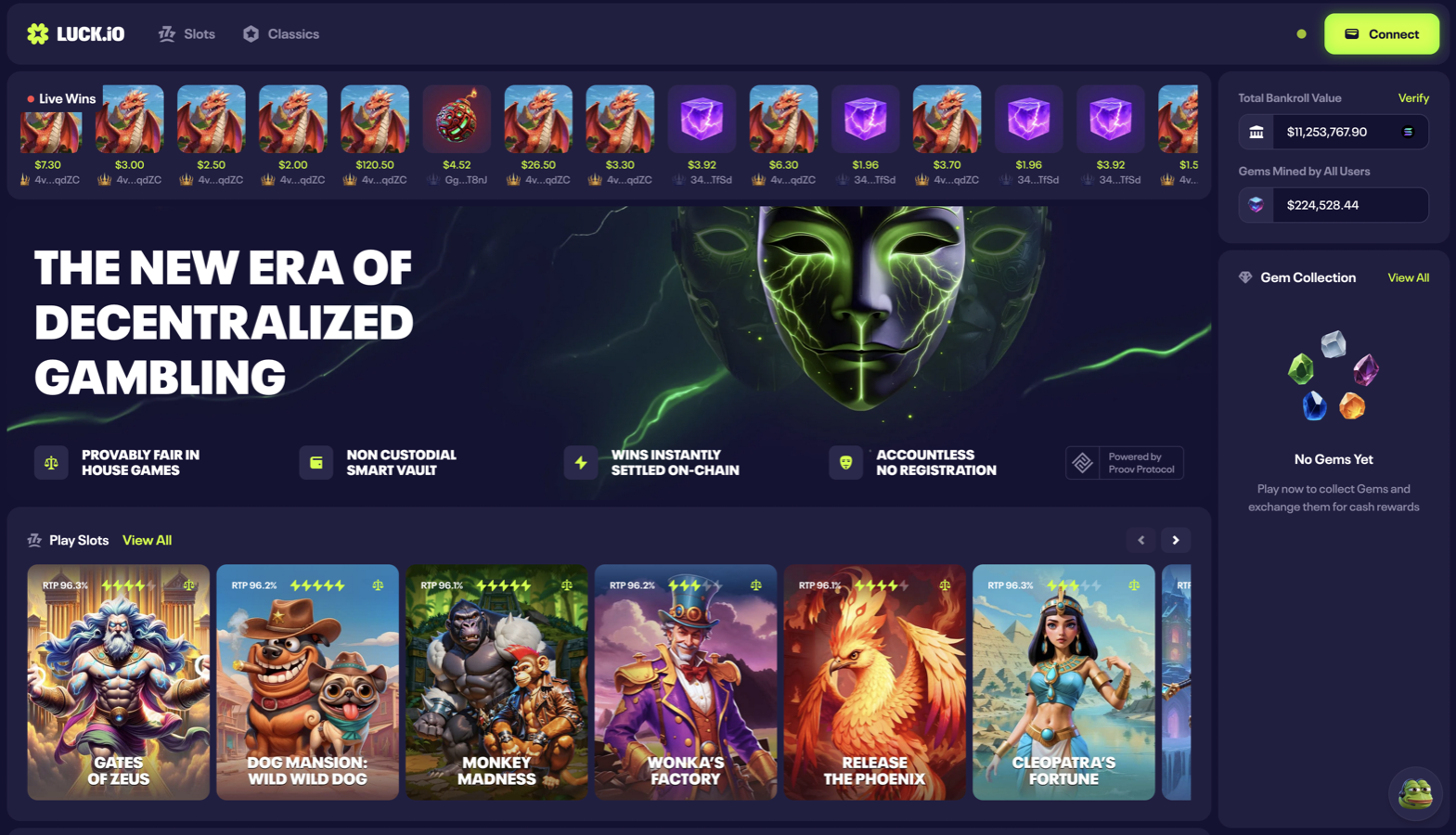 Luck.io – No KYC, Fully Non-Custodial Solana Casino