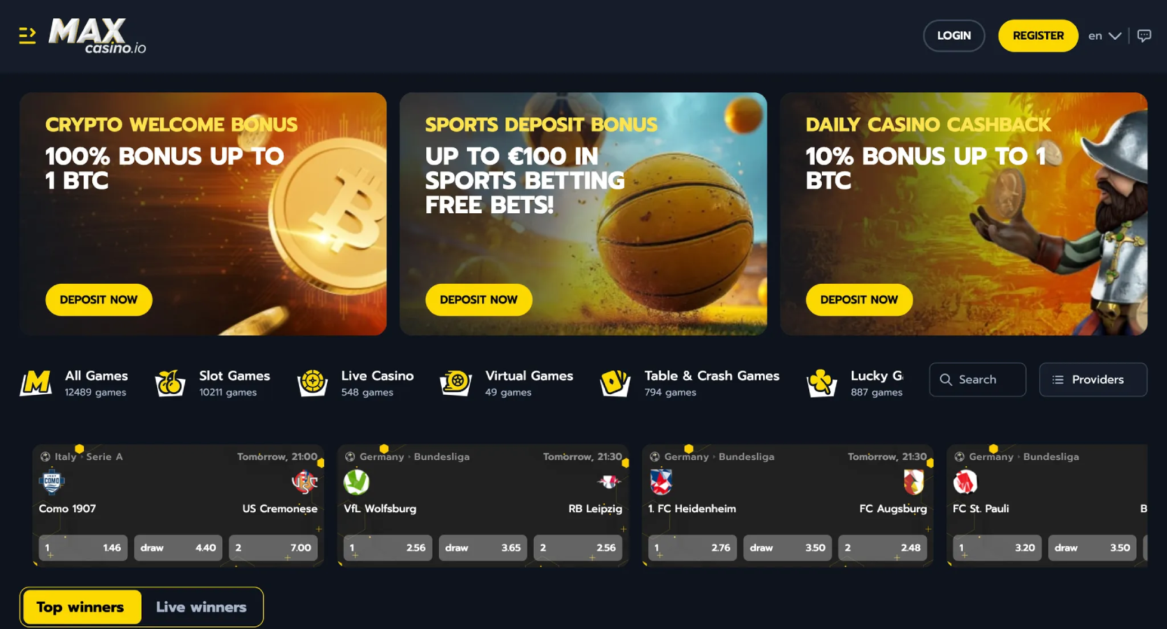 MaxCasino - Best New Crypto Casino 2026 with 200% Bonus up to 1 BTC