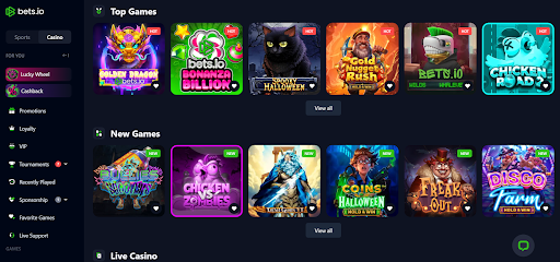 Zrzut ekranu Bets.io