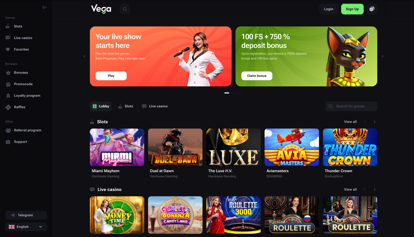 VegaBet 카지노 – 대규모 보너스와 함께 암호화폐 게임, KYC 없음 및 즉각적 지급