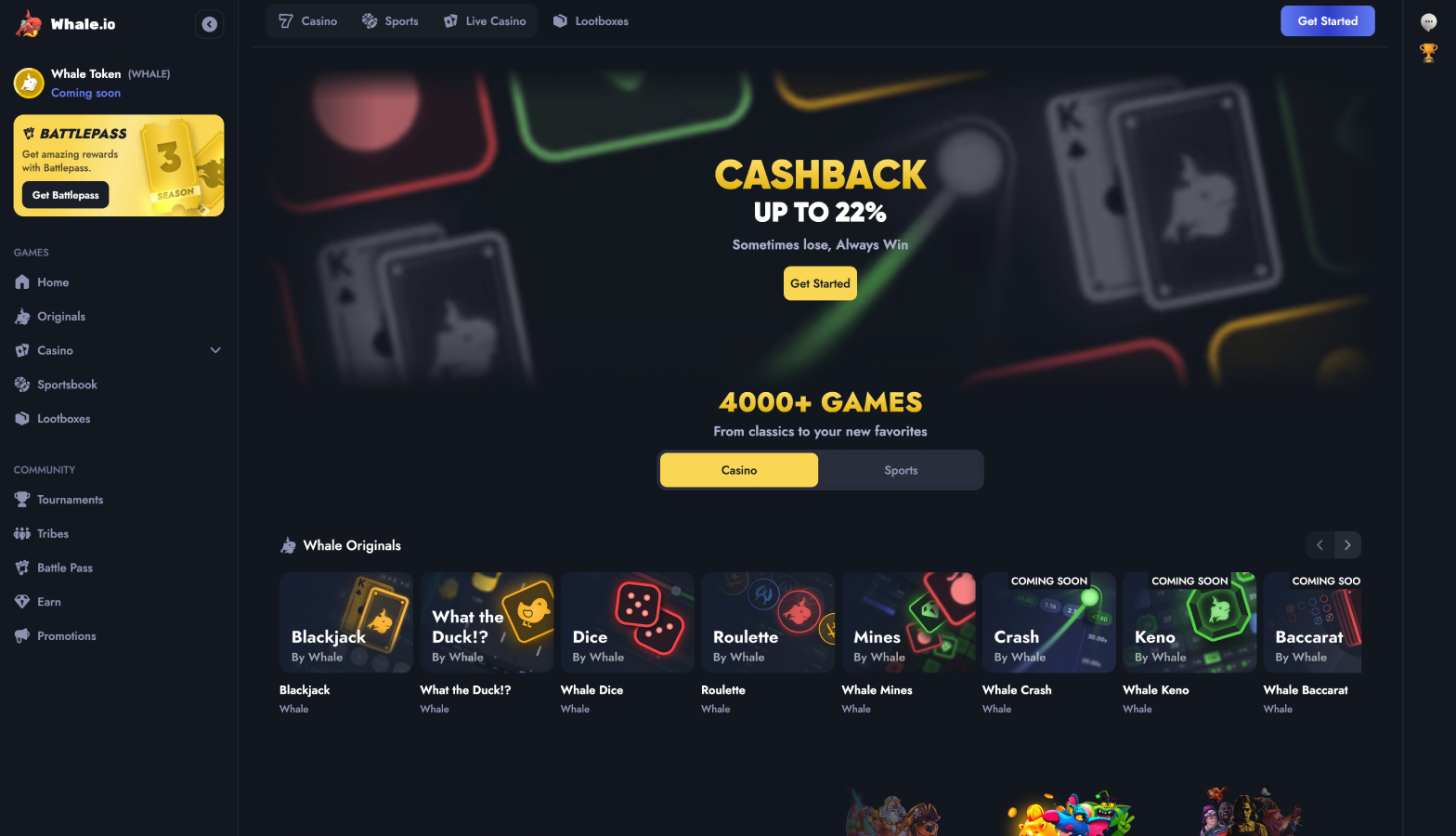 Whale.io: 간소화된 암호화폐 게임 경험