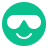 Smileyface icon with sunglasses