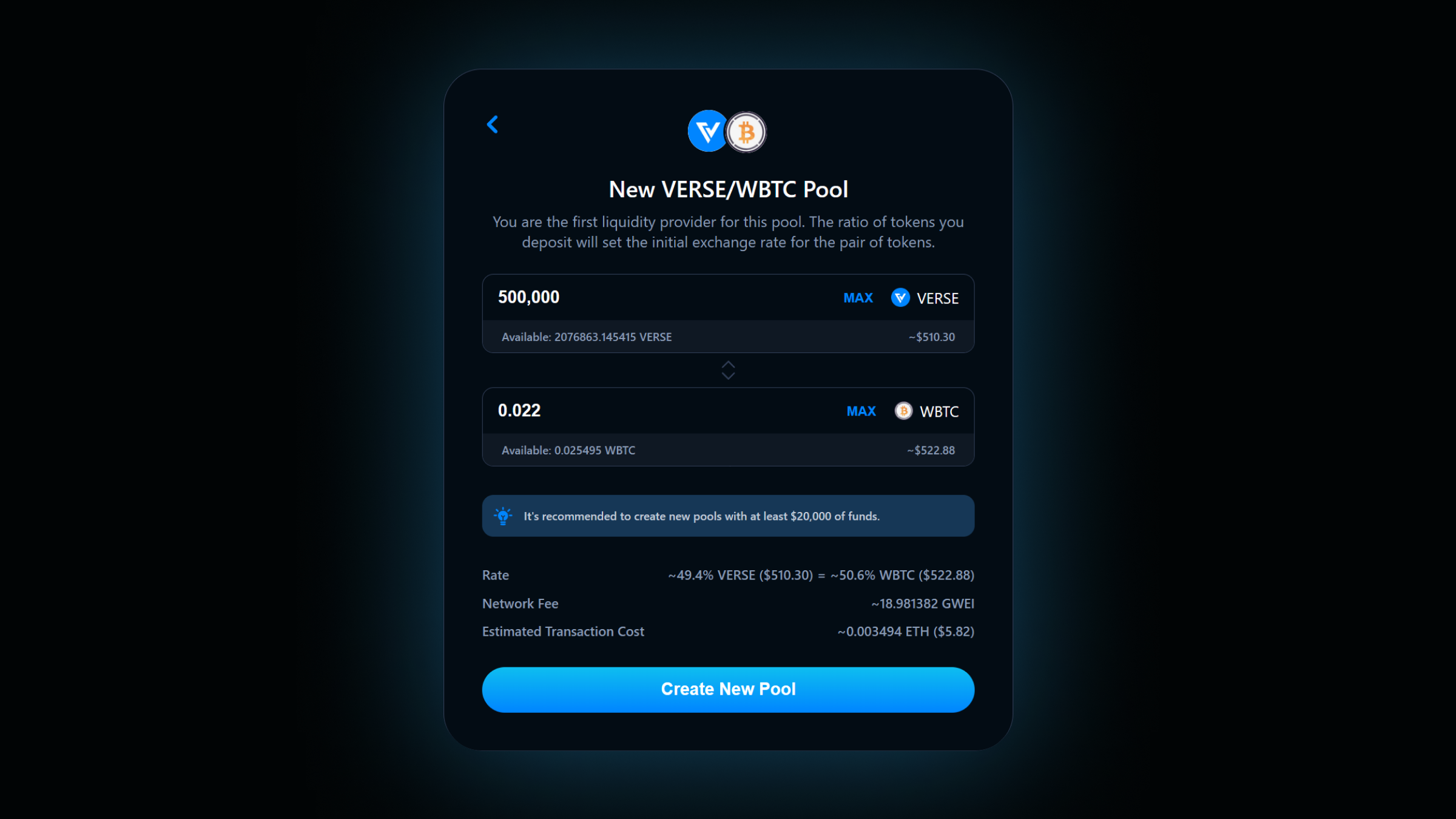 Create a new trading pair