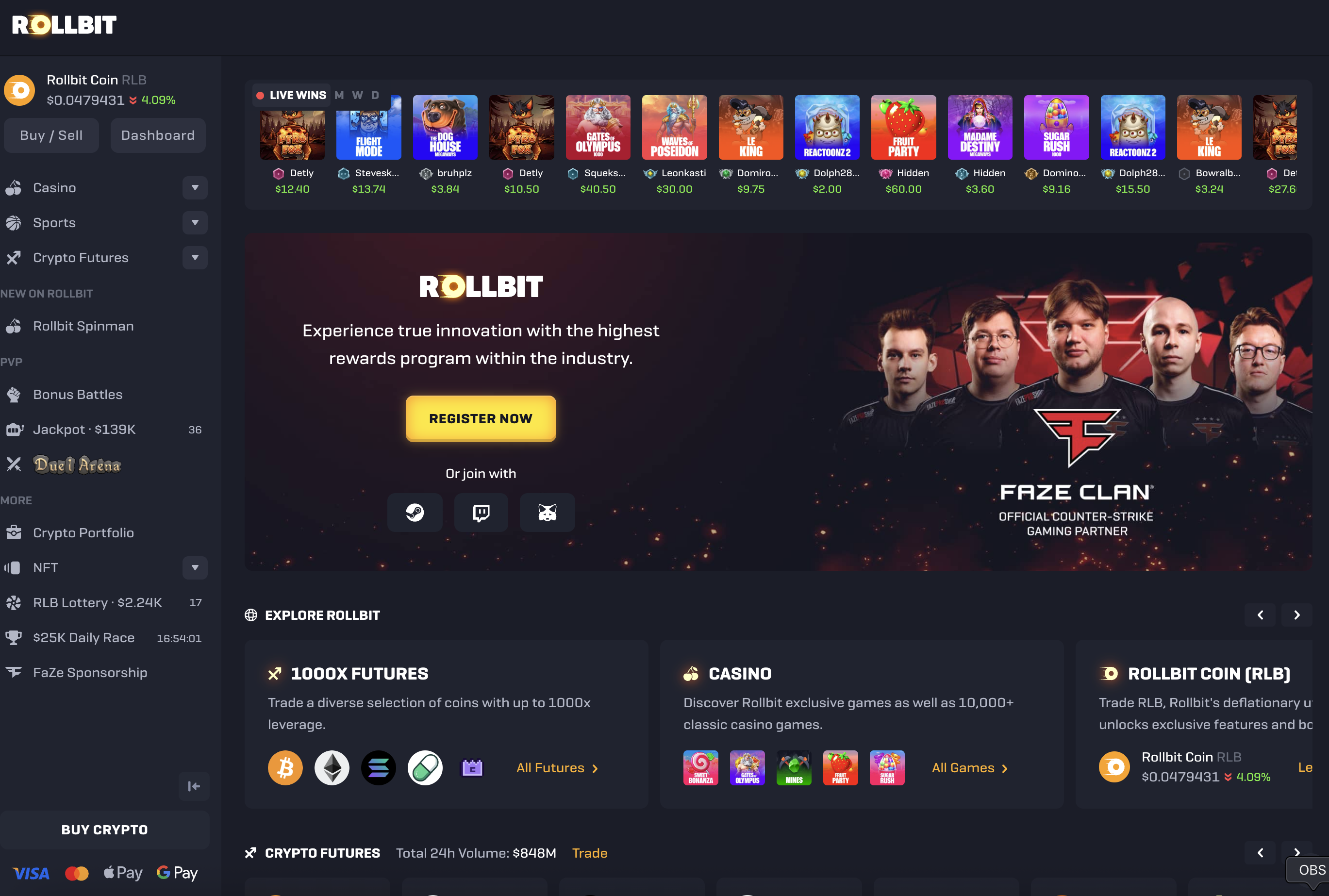 Pag-trade ng Crypto sa Rollbit: Leverage, Walang Liquidation, Walang KYC
