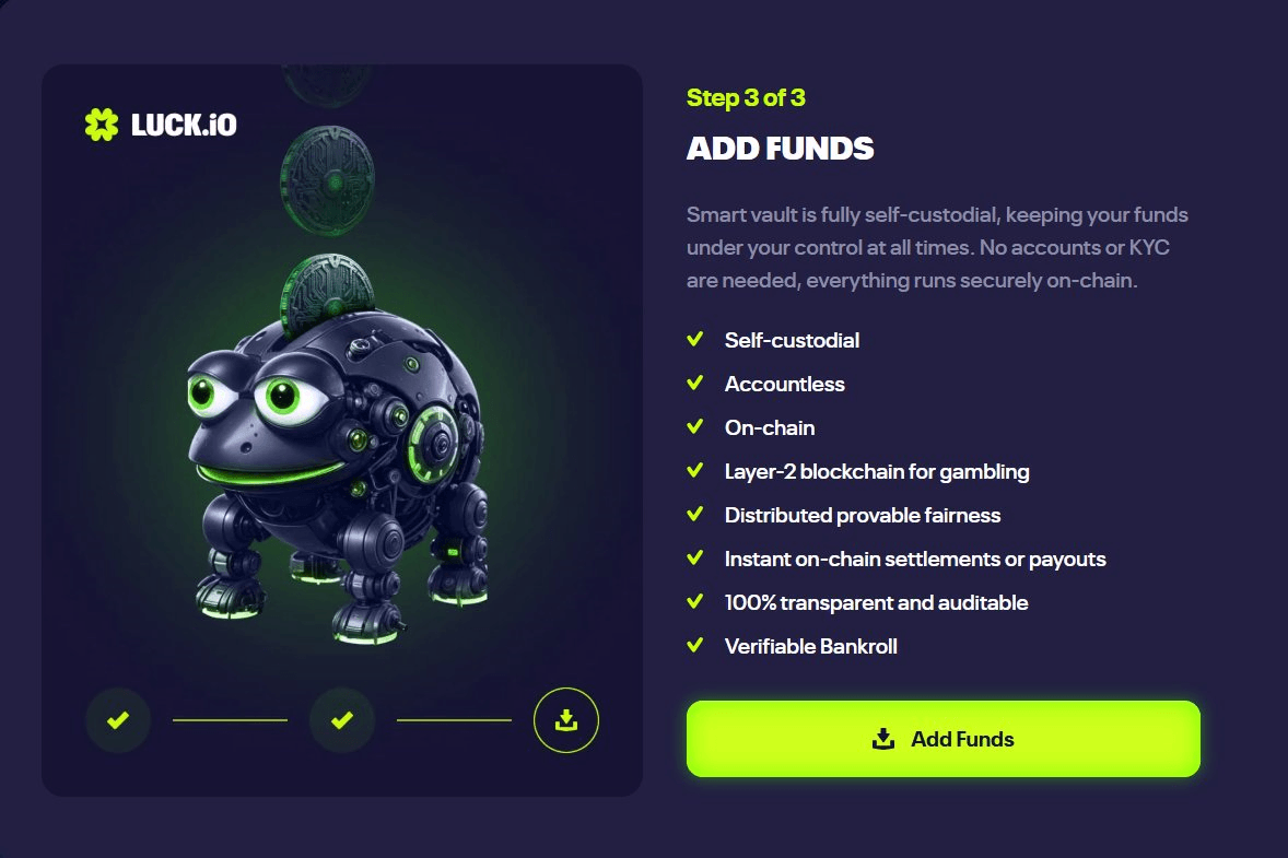 Take Full Control of Your Funds on Luck.io